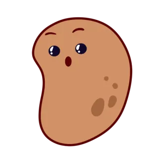 😮 feijão, desenho animado, fofo, kawaii telegram sticker