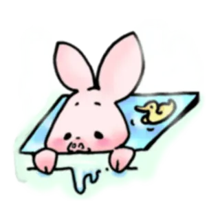 🌊 свинья, ванна, резиновая уточка, мультфильм, милый, животное telegram sticker