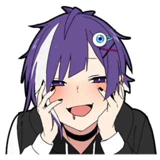 😚 anime, manga, character, purple hair, eye telegram sticker