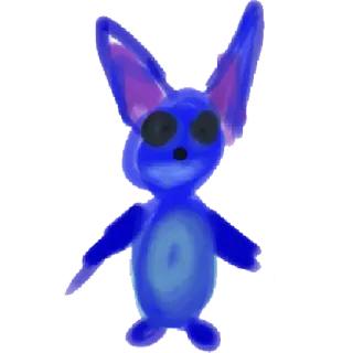 👩 animale, creatura, blu, orecchie, fantasia telegram sticker