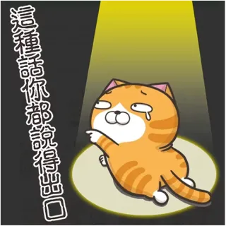 😰 這種話你都說得出口 Katze, traurig, weinend, Cartoon, Gesichtsausdruck, Emoji telegram sticker