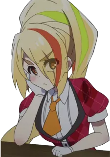 😒 Yugiri Zombie Land Saga Аниме, Женский, Мультфильм, Zombie Land Saga, Югири, Персонаж, Иллюстрация telegram sticker