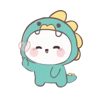 ❤️ 귀여운, 만화, 공룡, 스티커, 카와이, 캐릭터, 동물 telegram sticker
