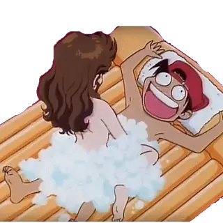 🔞 anime, bath, bubble, comedy telegram sticker