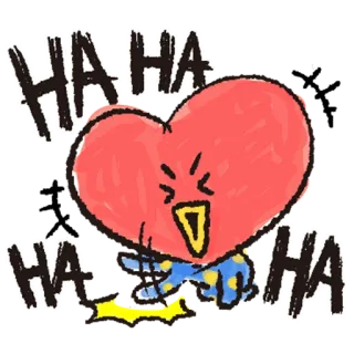 🤣 HAHA HA HA cartoon, heart, laughing, funny, haha, BT21, TATA telegram sticker