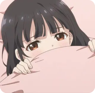 🥺 动漫, 女孩, 床, 可爱, 睡觉, 卧室, 卡通 telegram sticker