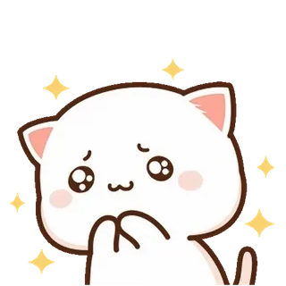 ⭐ cat, cute, sparkle, kawaii, emoji telegram sticker