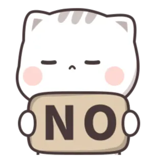 ❌ NO kot, nie, naklejka, słodki, kreskówka, zwierzę telegram sticker