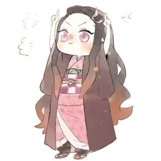👿 Nezuko Kamado Demon Slayer Nezuko, Thanh gươm diệt quỷ, anime, manga, dễ thương, chibi, fanart telegram sticker