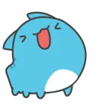 🤪 mignon, bleu, personnage, dessin animé, autocollant, joyeux, animal whatsapp sticker