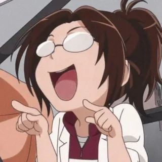 🦦 Hange Zoë Attack on Titan Anime, Personnage, Drôle, Sourire, Excité telegram sticker