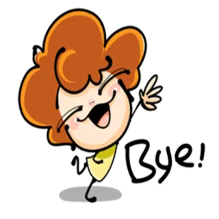 👋 Bye! desenho animado, acenando, adeus, alegre, animação telegram sticker