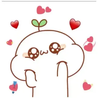💗 fofo, kawaii, corações, amor, desenho animado whatsapp sticker