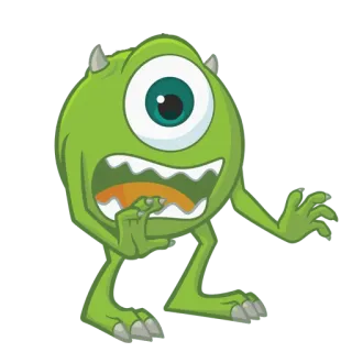 😱 Mike Wazowski Monsters, Inc. Mike Wazowski, Die Monster AG, Disney, Pixar, Cartoon, Monster, Einäugig, Lustig telegram sticker