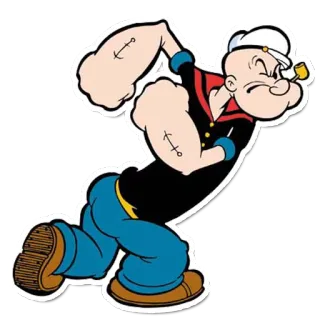 💪 Popeye desenho animado, marinheiro, personagem, Popeye, clássico, quadrinho telegram sticker