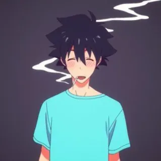 🚬 Anime, Fumeur, Cigarette, Garçon, Jeune telegram sticker