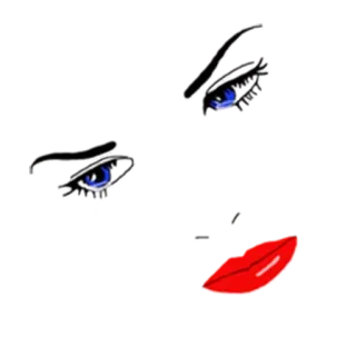 😛 ojos, labios, cara, maquillaje, belleza telegram sticker
