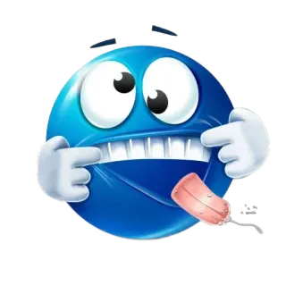 🤪 desenho animado, emoji, azul, dentes whatsapp sticker