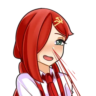 😍 Anime, Fille, Communisme, Faucille et marteau, Rouge, Politique whatsapp sticker