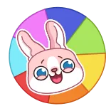 🙃 conejo, lindo, dibujos animados, animal, pegatina, colorido, monada telegram sticker