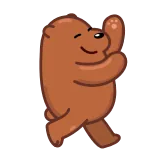 😄 bear, cartoon, animal, happy, walking telegram sticker