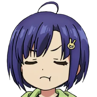 😠 Anime, Garota, Personagem, Beicinho, Sinal de paz telegram sticker
