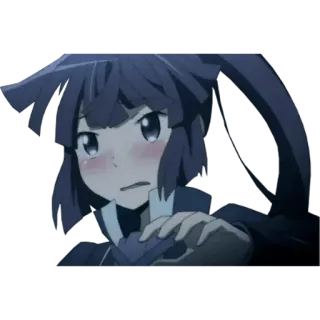 ☹ anime, girl, blush, cute, cartoon telegram sticker