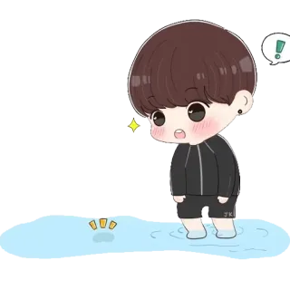 😲 Chibi, Cartoon, Anime, Süß, Kawaii, Schwimmen, Figur telegram sticker