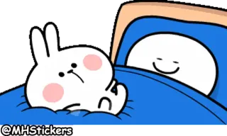 😝 @MHStickers coniglio, dormire, carino, cartone animato, fumetto telegram sticker