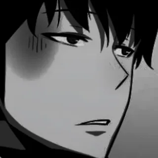 ⚓️ man, face, illustration, black and white, character, portrait telegram sticker