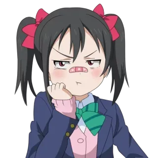 😠 Nico Yazawa Love Live! Anime, Fille, Uniforme scolaire, En colère, Love Live telegram sticker