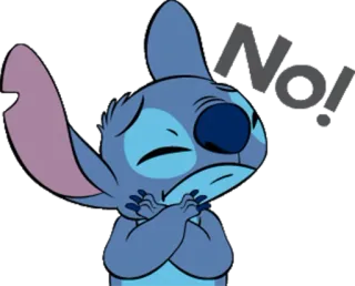 😒 Stitch No! สติทช์, ดิสนีย์, ลิโล่ แอนด์ สติทช์, การ์ตูน, เศร้า telegram sticker