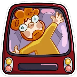 🚘 car, driver, cartoon, vehicle, travel, driving telegram sticker