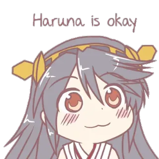 🛌 Haruna Haruna is okay Anime, Fofo, Personagem, Okay, Haruna whatsapp sticker