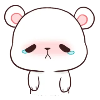 🐵 oso, dibujos animados, triste, llorando, lindo, kawaii telegram sticker