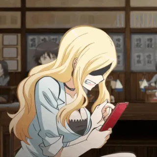 🌙 Irina Jelavić Assassination Classroom Anime, Blondynka, Nauczycielka, Sfrustrowana, Kobieta telegram sticker