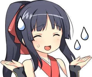 🤔 dziewczyna anime, zmieszana, spocona, słodka, kreskówka, zmartwiona telegram sticker