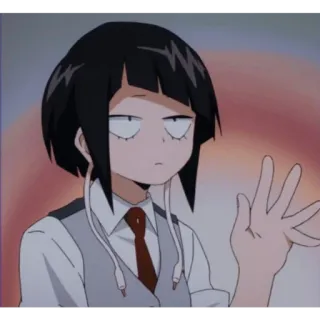 😐 Kyoka Jiro My Hero Academia 애니메이션, 만화, 나의 히어로 아카데미아, 지로 쿄카, 이어폰 잭, 캐릭터, 만화영화 telegram sticker