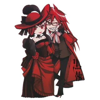 ❤ Grell Sutcliff Black Butler Anime, Manga, Black Butler, Grell Sutcliff, Cartoon telegram sticker