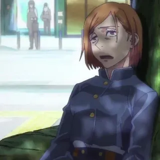 ➿ Nobara Kugisaki Jujutsu Kaisen Anime, Personnage, Triste, Fatigué, Nobara Kugisaki, Jujutsu Kaisen telegram sticker