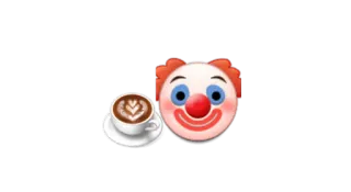 🤡 clown, koffie, latte, emoji, drankje telegram sticker
