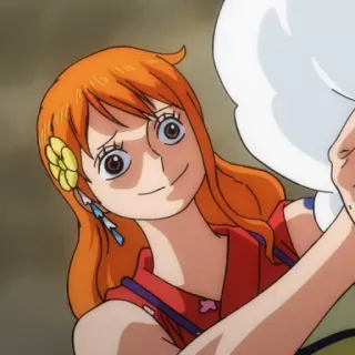 😈 Nami One Piece 动漫, 漫画, 海盗, 女孩, 橘色头发, 卡通 telegram sticker