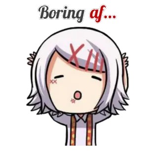 😪 Boring af... аниме, скучно, мультфильм telegram sticker