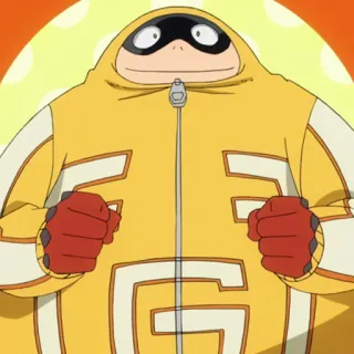 💛 Fat Gum My Hero Academia Anime, Mangá, Herói, Personagem, Fat Gum, My Hero Academia whatsapp sticker