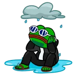 🌨 Pepe the Frog ếch, buồn, pepe, mưa, khóc, meme whatsapp sticker