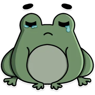 😭 grenouille, triste, pleurer, animal, dessin animé, vert telegram sticker