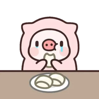 🥖 豚, 泣く, かわいい, 食べ物, 悲しい telegram sticker