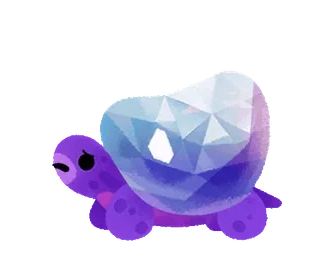 ✨ żółw, kryształ, zwierzę, słodki, fioletowy telegram sticker