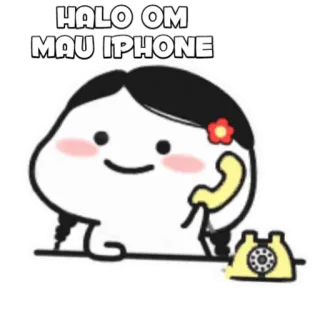🍡 HALO OM MAU IPHONE dessin animé, fille, téléphone, iPhone, autocollant telegram sticker
