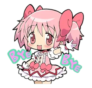 😀 BYE BYE 애니메이션, 만화, 귀여운, 안녕, 손 흔들기 telegram sticker